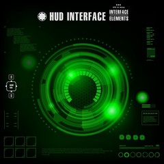 Futuristic virtual graphic touch user interface, HUD