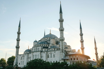 Fototapeta na wymiar The world-famous Blue Mosque in Istanbul is also called Sultanahmet. Turkey.