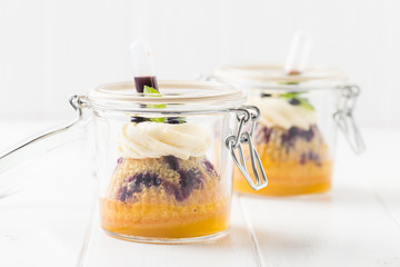 Cake in glass jar