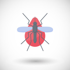 Mosquito and blood vector flat icon