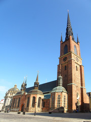 Fototapeta na wymiar The Riddarholm Church, one of the oldest buildings in Stockholm, Sweden 