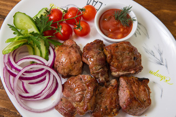 Meat, steak, shish kebab