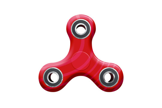 Hand spinner. Hand spinner tricks. Modern relaxation rotating toys. 3D illustration isolated on white background.