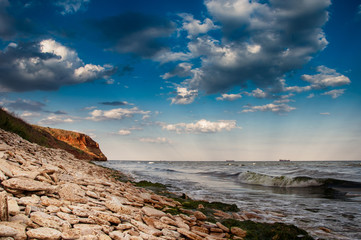 Fototapeta na wymiar Sea coast in Chabanka Odesa Ukraine