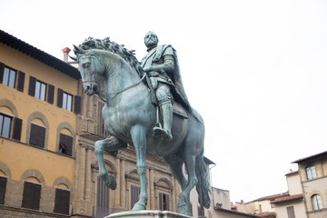 Obraz premium Statue of Cosimo I de' Medici by Giambologna, Florence, Italy