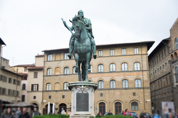 Fototapeta na wymiar Statue of Cosimo I de' Medici by Giambologna, Florence, Italy