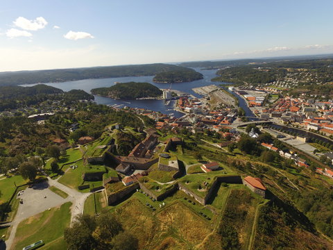 Fredriksten festning seen from above