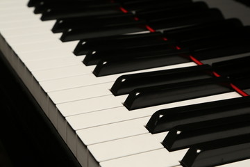 Piano keys isolated. Close up