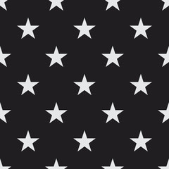 White stars seamless vector pattern. Simple decorative background texture for print, textile, wallpaper, home decor, packaging, wrapping paper, or web pages.