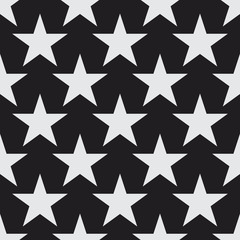 White stars seamless vector pattern. Simple decorative background texture for print, textile, wallpaper, home decor, packaging, wrapping paper, or web pages. - 163293417