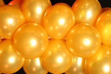 Yellow balloons. Close up
