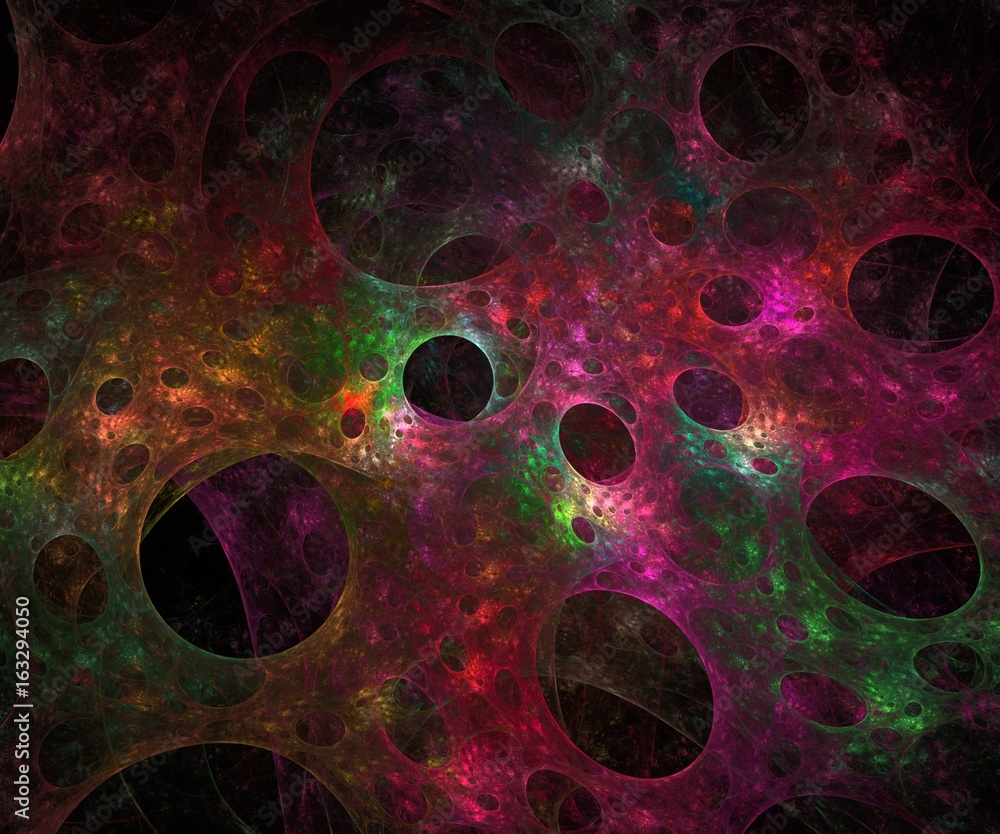 Poster abstract bright multicolored fractal computer generated image, background for text labels