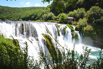 Natural river waterfall