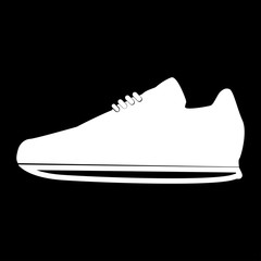 Sport shoes  the white color icon .