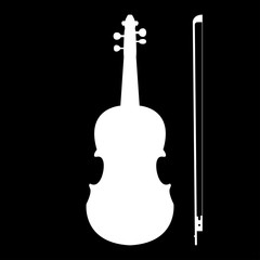 Violin  the white color icon .