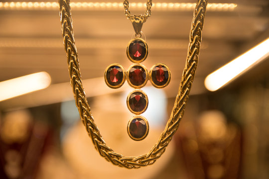 Ruby Cross in a Jewelry