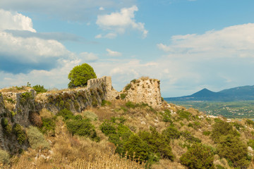 Fototapeta na wymiar Ruins of the Old Navarino castle (Paliokastro) in Peloponnese, Greece