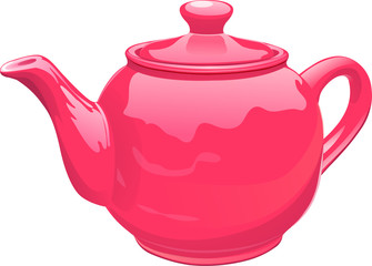 Red ceramics  teapot.