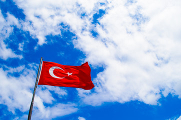 Turkish Flag and Blue Sky