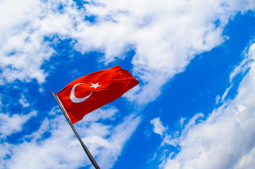 Turkish Flag Wavingin the wind 