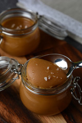 Salted caramel. It is made from sugar, cream, butter, salt and natural vanilla.