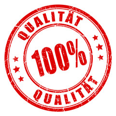 German language quality rubber stamp, 100 qualität