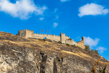 Fototapeta na wymiar Ruin of the Tourbillon castle in Sion