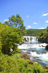 Natural river waterfall