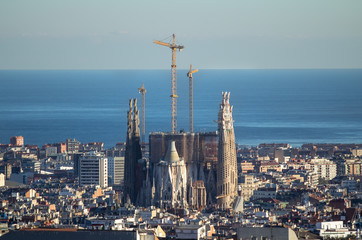 Naklejka premium Panorama of Barcelona, Spain