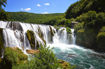 Natural river waterfall