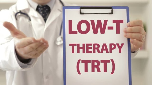 Doctor advice patient Low T therapy