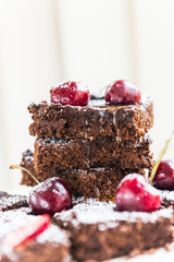 Double Chocolate Brownies with Cherries