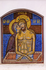 Pieta Mary Jesus Mosaic Holy Assumption Pechersk Lavra Cathedral Kiev Ukraine