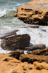 Fototapeta na wymiar view on coast line rocks in ocean