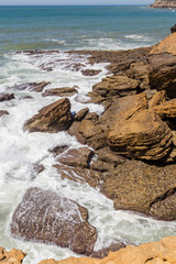 view on coast line rocks in ocean