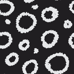 Smoke circle clouds hand drawn seamless vector pattern. Abstract background for print, party invitation, textile, wallpaper, poster, home decor, packaging, wrapping, or web usage.