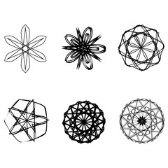 Beautiful geometric pattern astrology set
