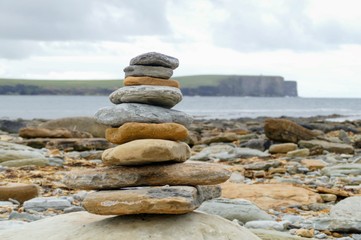 Fototapeta na wymiar Stack of beach stones
