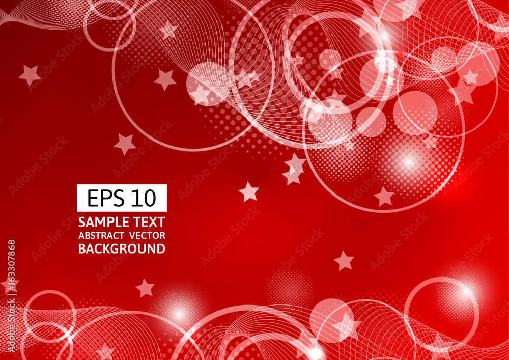 Poster red abstract circle and wave vector background