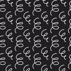 Seamless vector pattern with curly lines or hand drawn spirals. Repeating decorative doodle background  for print, textile, home decor, or web usage.