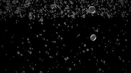 Bubble Surges on Black Background 3d illustration