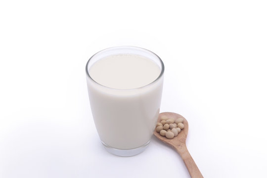 soy milk soybean white background