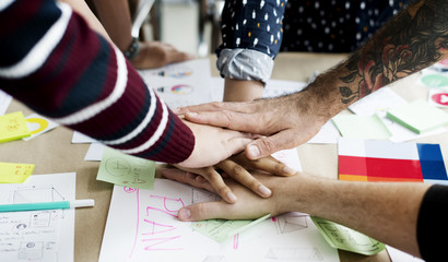 Group of people team support startup business