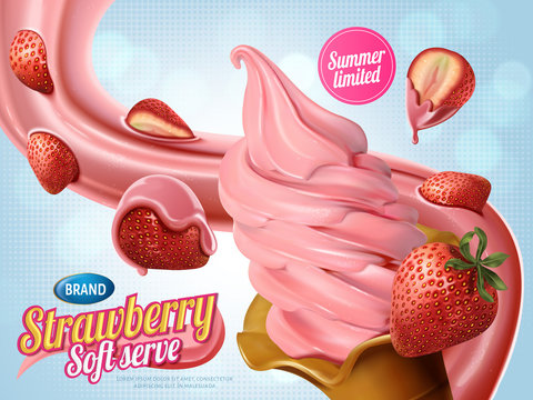 Strawberry Soft Serve