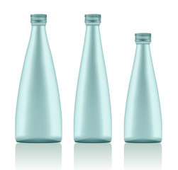 Set of Realistic Glass Bottles : Vector Illustration