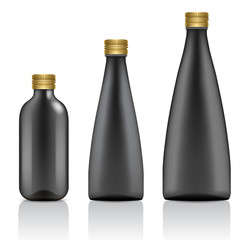 Set of Realistic Glass Bottles : Vector Illustration