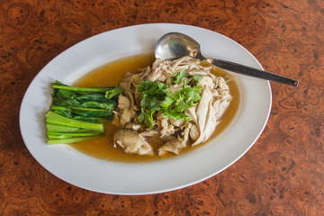 Roasted Vegetable Chicken Thai Food.