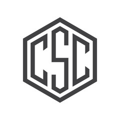 three-letter initials hexagon logo black