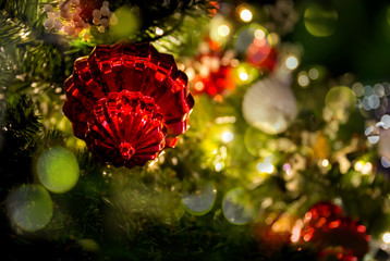 Christmas background and circle light bokeh with vintage style
