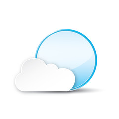 Circle with cloud on white background